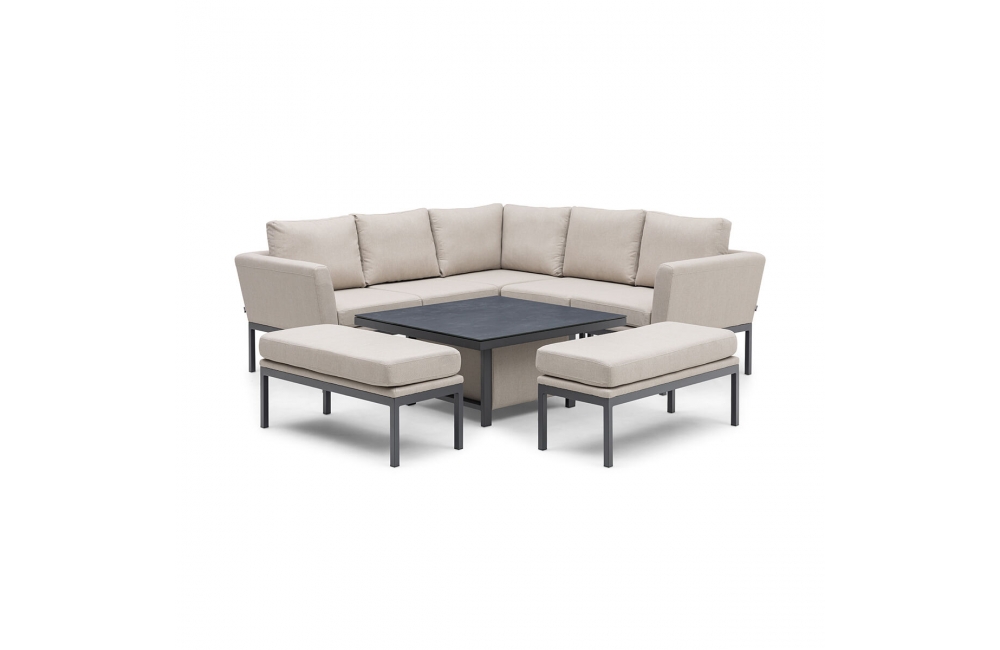 Fabric Casual Dining Pulse Square Corner Dining Rising Table